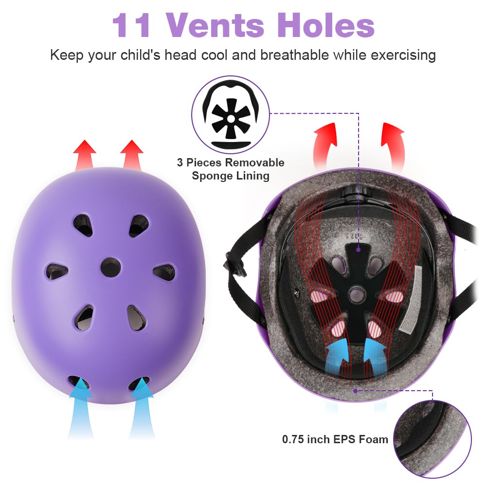 Flintronic 1 Pack o 7 Packs Casco Bicicleta para Niños, Ajustable para 2 a 13 Años, Casco de Scooter, Equipo para Deportes al Aire Libre — view 8