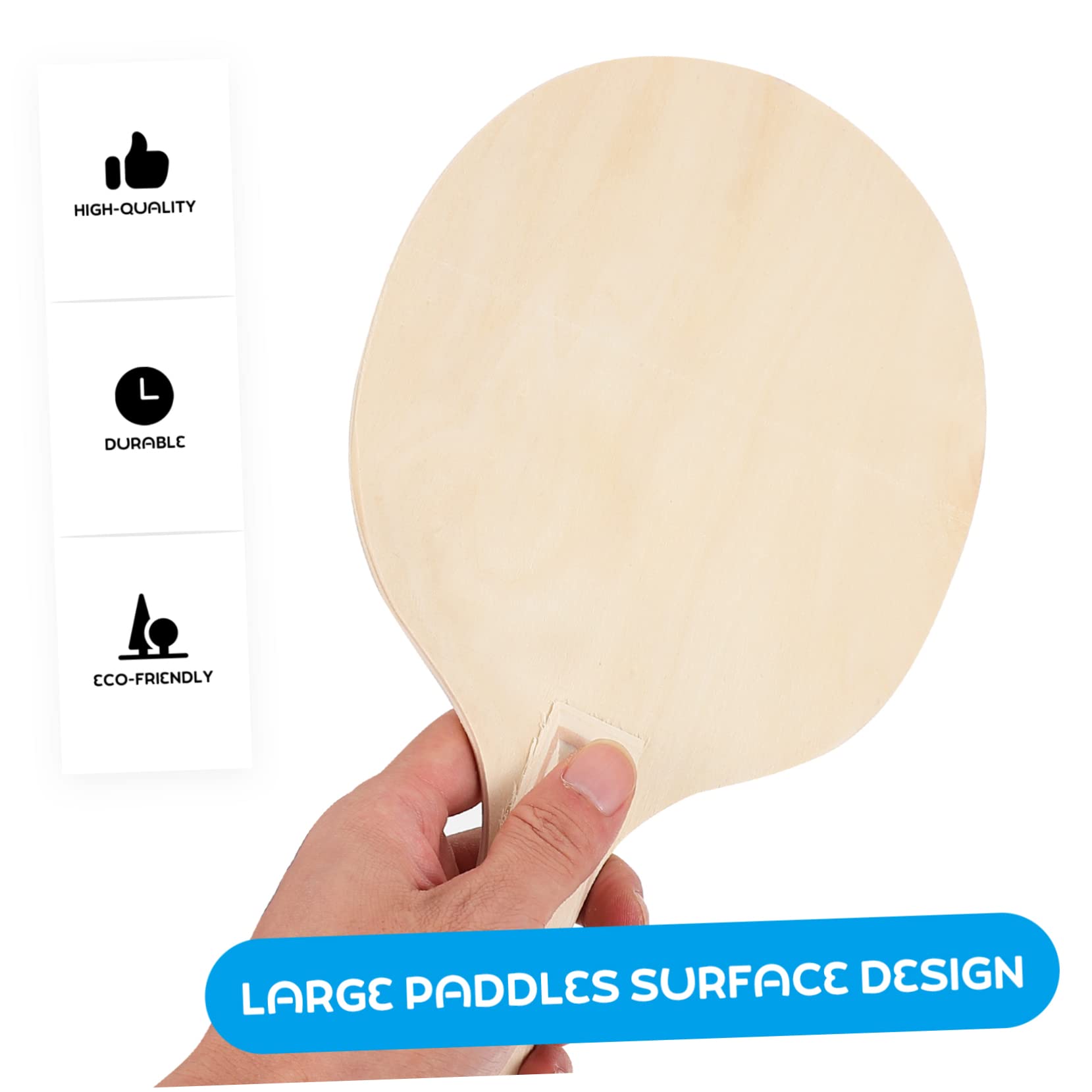 Sosoport 4pezzi Racchette da Spiaggia in Legno Racchette da Badminton Resistenti per Gioco all Aperto e Indoor Marrone