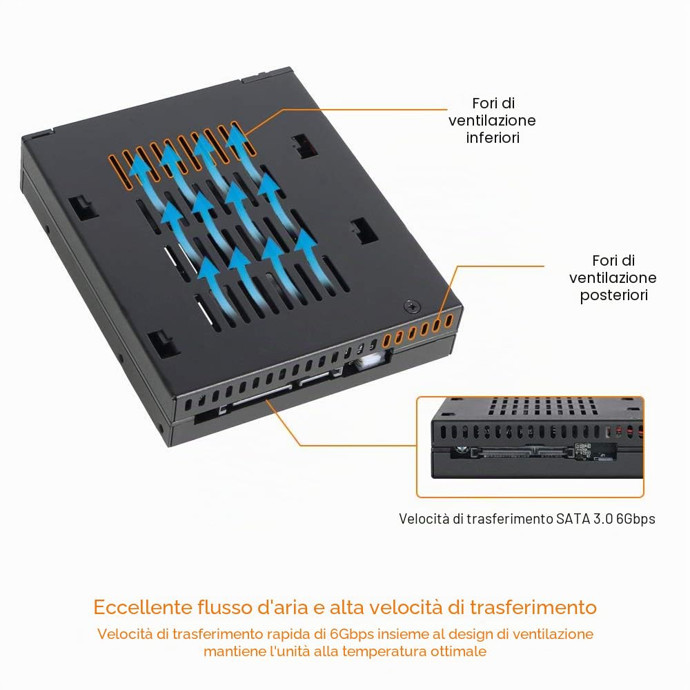 flexiDOCK MB521SP-B 2.5” SSD Dock Trayless Hot-Swap SATA Mobile Rack for Ext 3.5” Bay