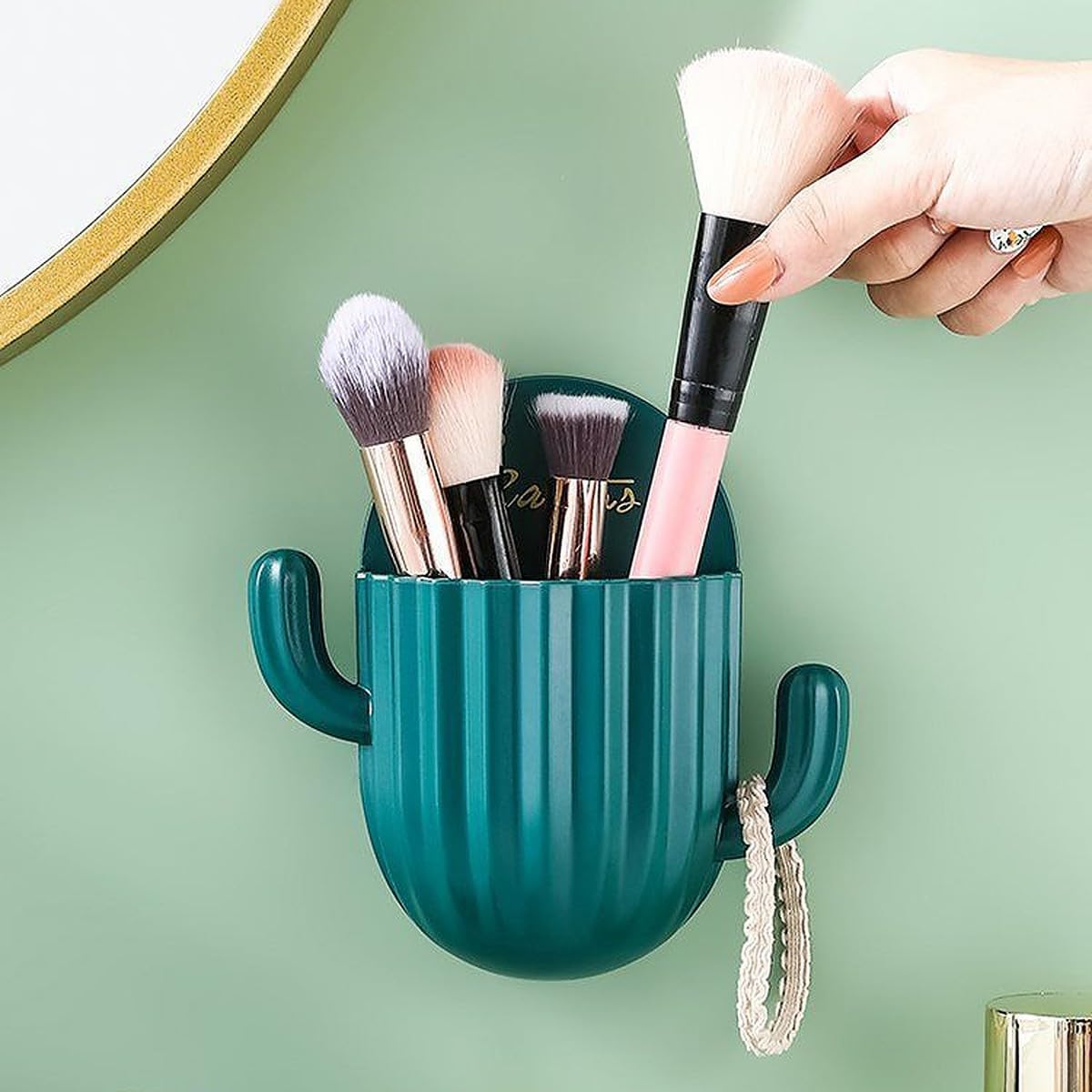 wolpin Bathroom Cosmetic Organiser Storage Box Self-adhesive Wall Mount with Hooks, Green (B0CBY3DDJ7) Amazon Price History, Amazon Price Tracker
