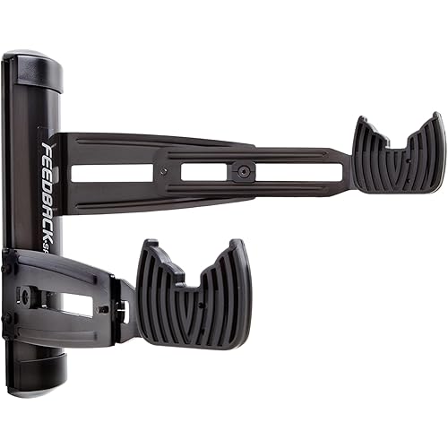 FEEDBACK SPORTS | Velo Wall Rack 2D Bike Storage | Bicycle Hangar Mount W/Adjustable Arms | Road, Gravel, Mountain Bike Compatible | For Garage, Apartment, Shed | Black