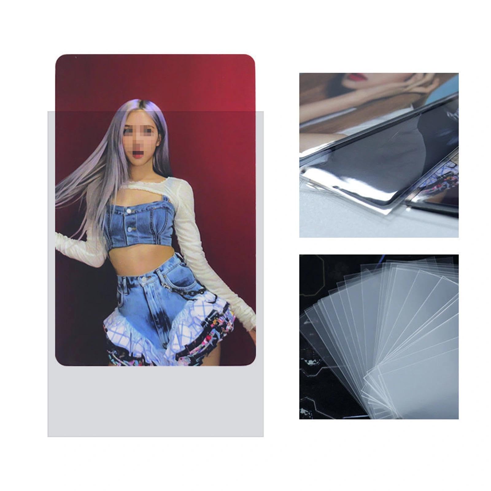 Dinghaole 100 PCS Ultra Thick 200 Micron Clear Card Sleeves (58 X 89mm), Premium Photocard Protector for Kpop Cards ID - Image 4