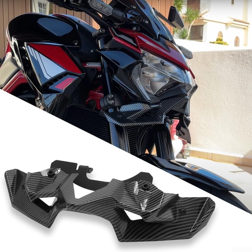 Yhenlovtt Alerón delantero de motocicleta para Z900 2020-2022, plástico ABS desnudo para bicicleta, kit de cuerpo aerodinámico con estabilidad mejorada (carbono)