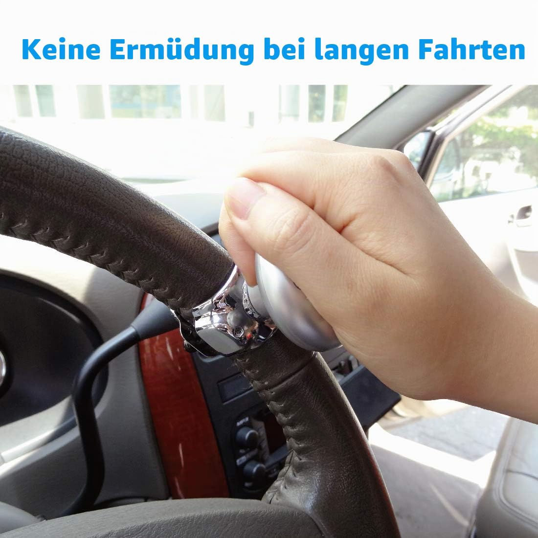 Hypersonic auto Silber Lenkrad Spinner Knopf Kunststoff Power Griff Zubehör
