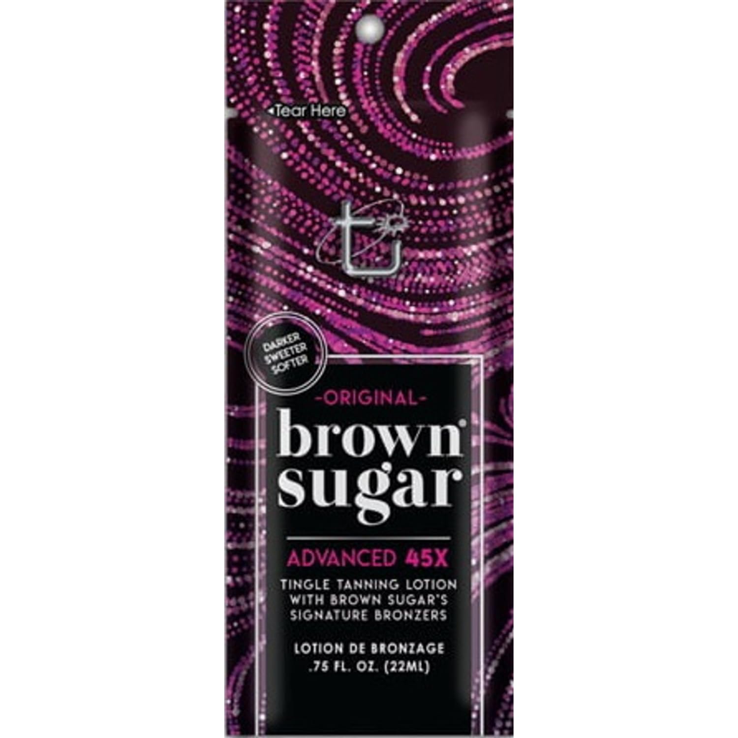 Tan Incorporated Original Dark Brown Sugar Tingle Advanced 45 Bronzer Tanning Lotion 22ml