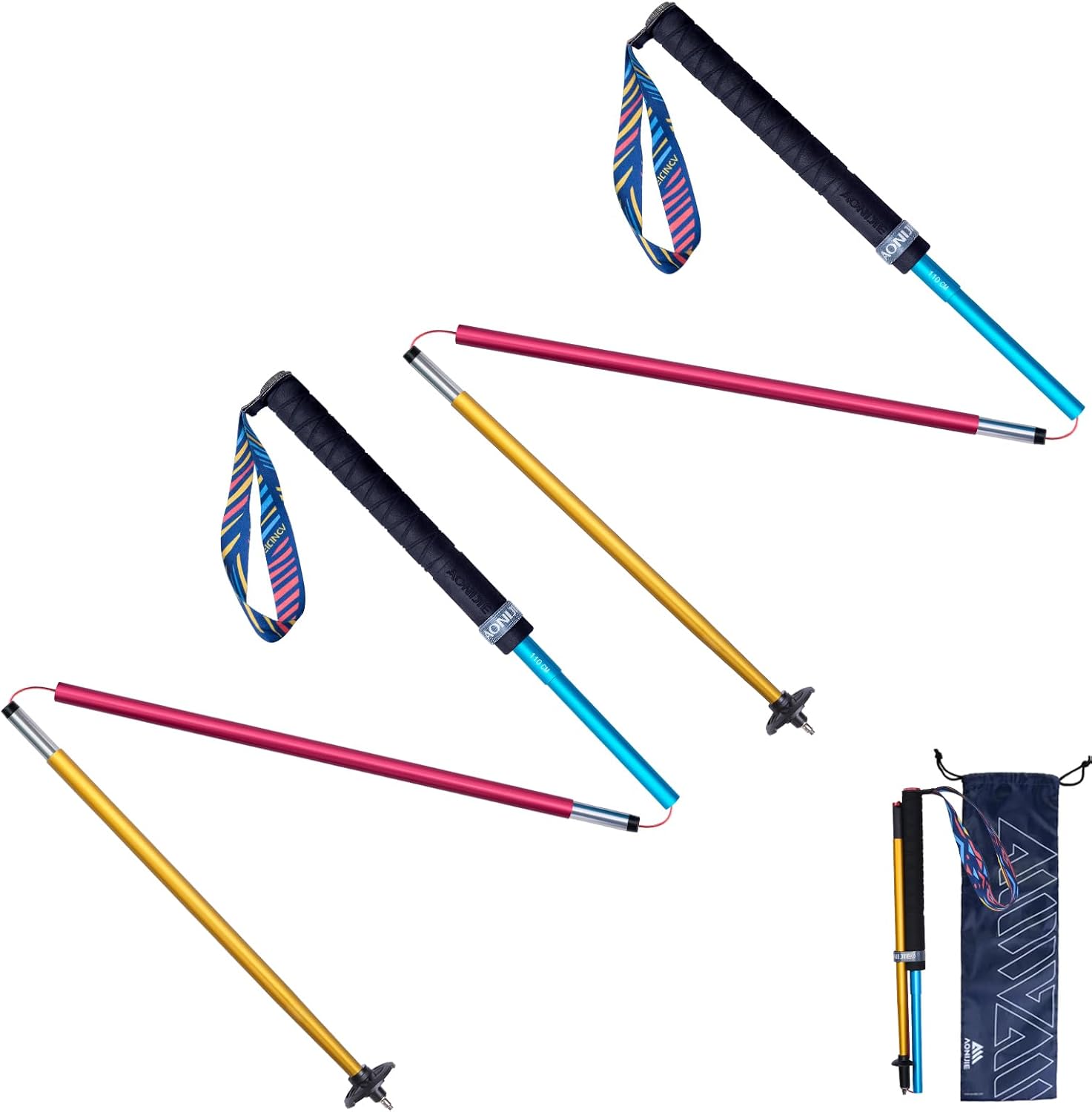 AONIJIE Trekking Poles 2-Pack, 120 CM Walking Hiking Sticks for Men & Women – Anti-Shock Tips, Compact Collapsible Design for Trail Running, Mountain Climbing, Backpacking & Camping Adventures AONIJIE Trekking Poles 2-Pack, 120 CM Walking Hiking Sticks for Men & Women – Anti-Shock Tips, Compact Collapsible Design for Trail Running, Mountain Climbing, Backpacking & Camping Adventures