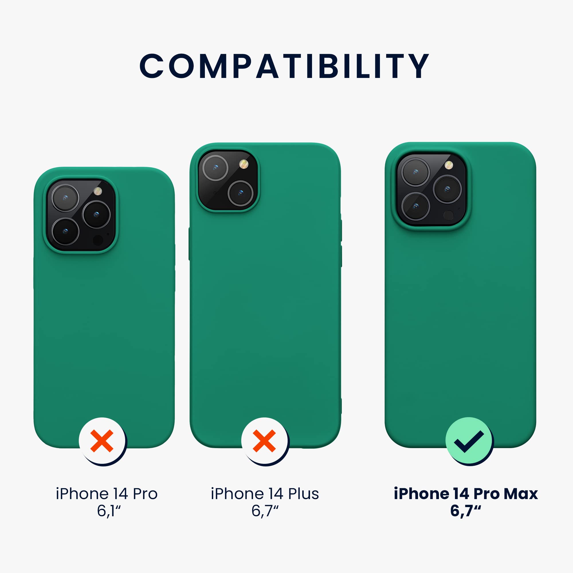 kwmobile Case for iPhone 14 Pro Max Case - Slim Soft TPU Silicone Cover - Works with Wireless Charging - Emerald Green - Image 2