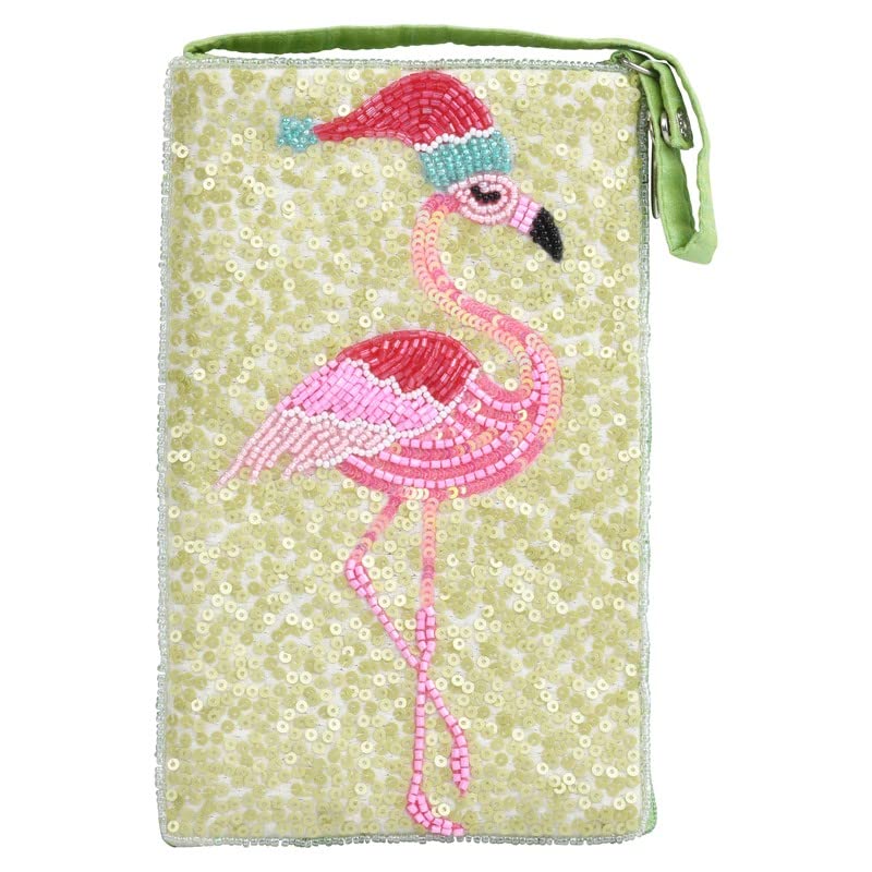 Bamboo Trading Santa Flamingo Club Bag, 7.5-inch Height, Women Accessories, Fashion, Travel Bag, Christmas