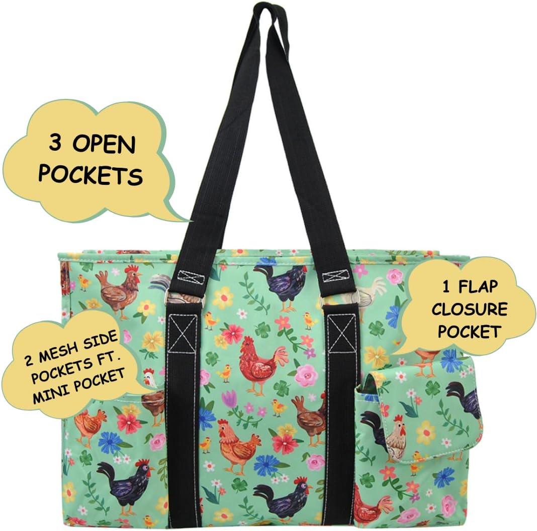 NGIL Zip-Top Tote Bag with Exterior Pockets for Working Women, Teachers, Nurses, and Moms, Design in USA - Image 3