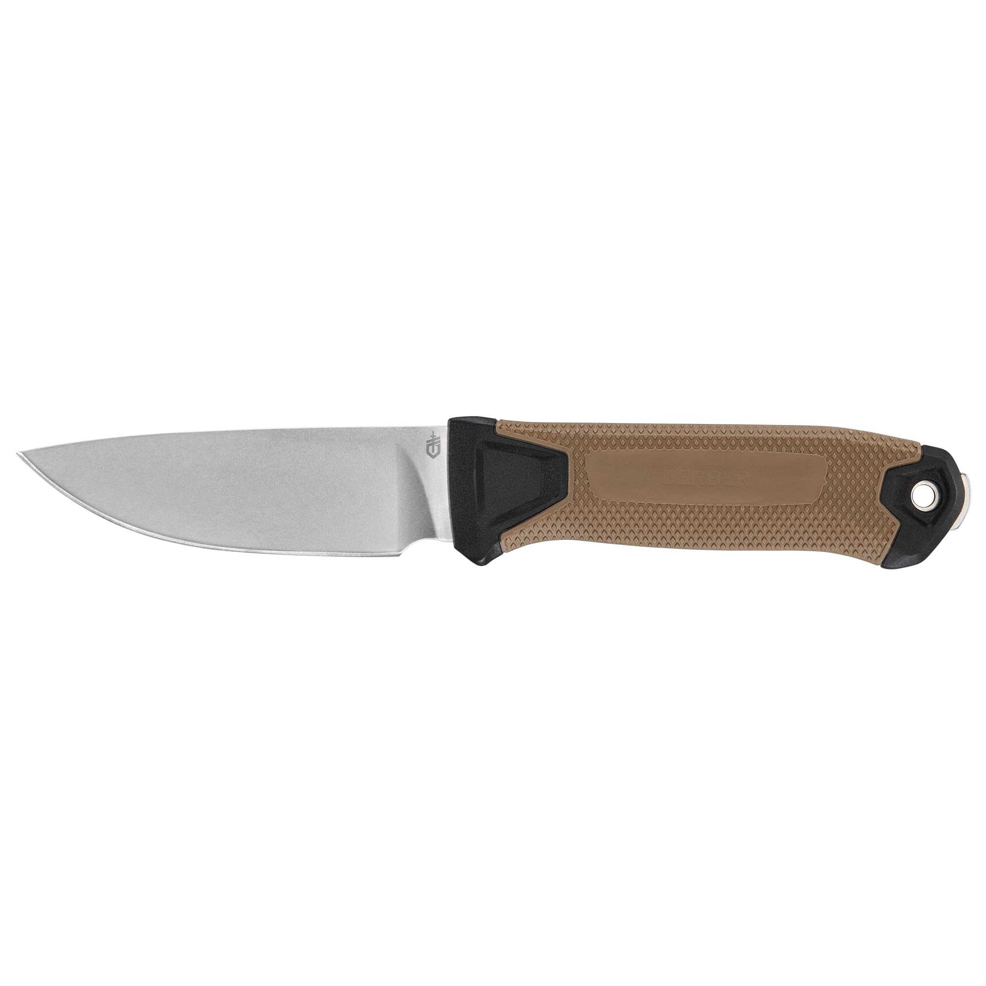 Gerber Gear StrongArm Camp Magnacut - Fixed Blade Survival Tactical Knife for Camping, Outdoor, Hunting - Ergonomic Ambidextrous Utility Tool - Made in USA - Coyote Brown