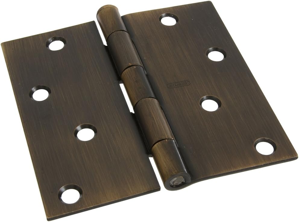 National Hardware S808-444 V8028 Door Hinges in Antique Bronze, 4", 2 piece