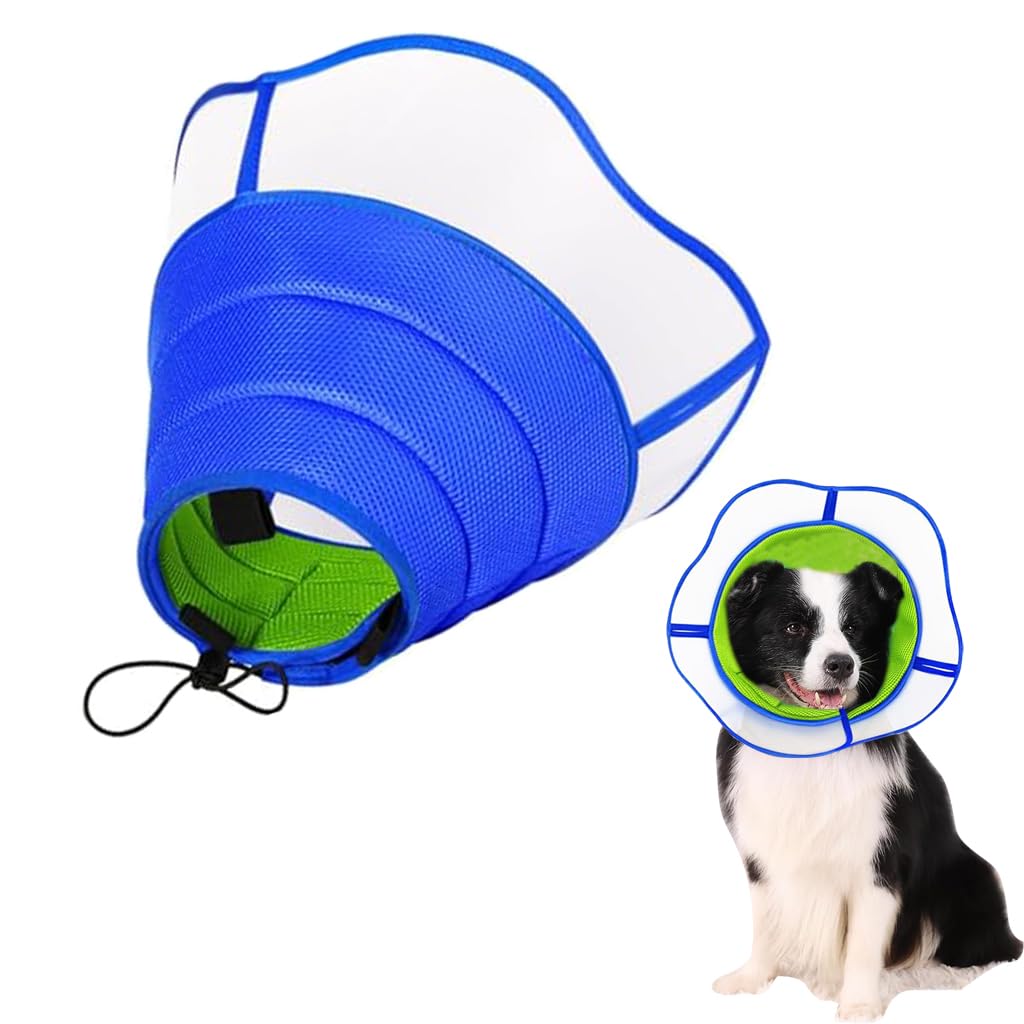 Qpets® Dog Cone Collar, Breathable Soft Dog Cones, After Surgery Recovery Dog Collar with Drawstring Adjustment for Head Neck Protection (XL) (B0DBHYDTV3) Amazon Price History, Amazon Price Tracker