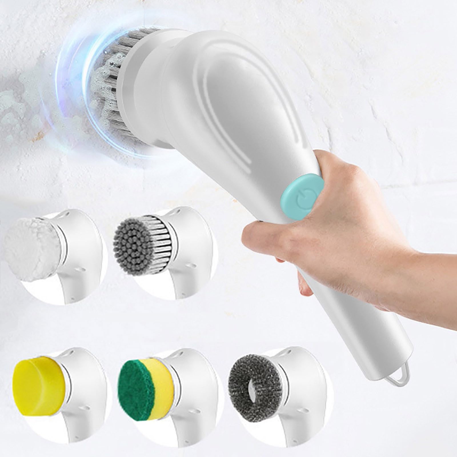 Electric Rotary Cleaner Cordless Power Cleaner for Whole House Today Deals Prime with 5 Replaceable Shower Cleaning Brush Heads