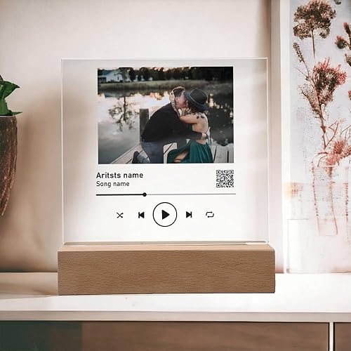 Miniatura 2 de Spotify de música personalizada en placa acrílica, placa personalizada de acrílico con tu canción y foto favoritas, placa acrílica con patas de