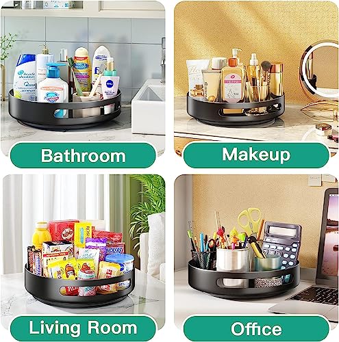 Lazy Susan Metal Revolving Spice Rack - 12 Inch Kitchen Organizers And Storage For Counter Refrigerator Pantry Cabinet Cupboard Turntable, Black #TOP3