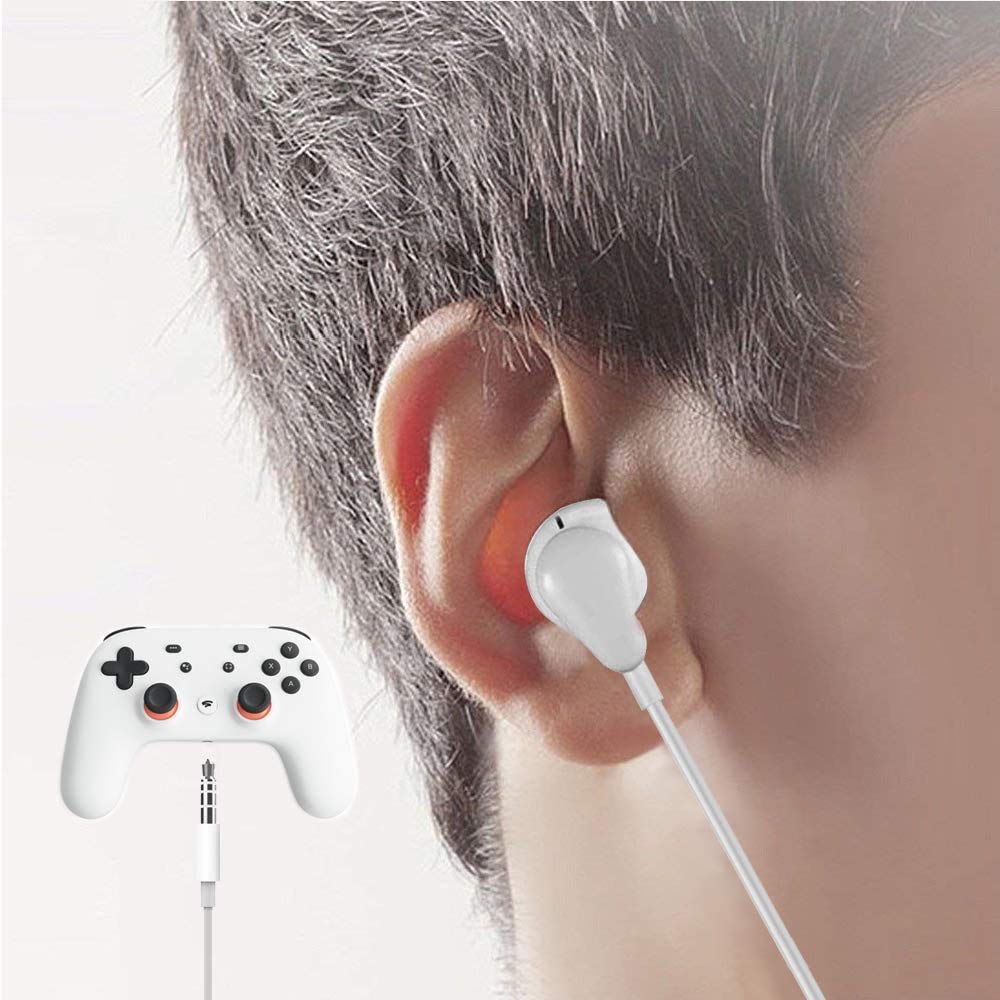 Lot de 10 Écouteurs Filaire Geekria, Stéréo 3,5 mm avec Micro et Contrôle du Volume, Semi in-Ear pour Étudiants, École, Bureau, Bibliothèque, Blanc