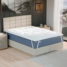 Pillow Top Casal Queen King Size Solteiro Fibra De Silicone 400 Fios Protetor Toque Macio Aveludado (Solteiro)