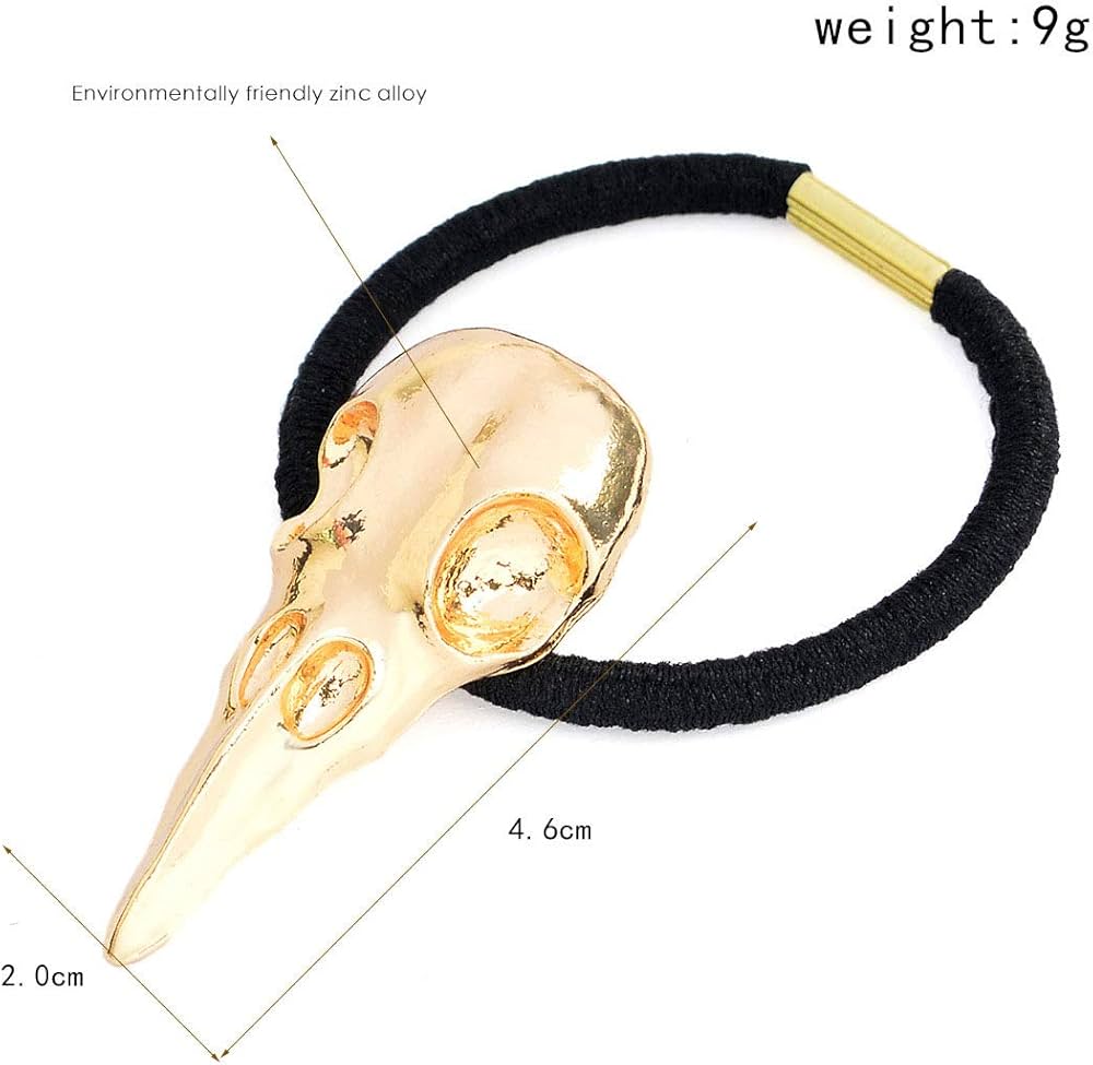 Amazon.com : Carykon 10PCS Women Hair Tie Alloy Crow Skull Elastic