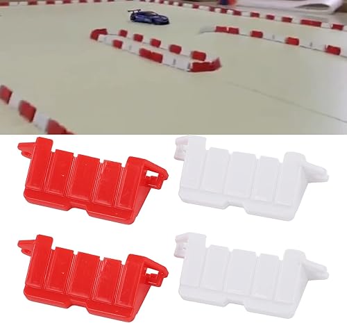 Miniatura 4 de Dilwe Barrera de pista de carreras a control remoto, 120 piezas de plástico universal RC coche DIY pista de carreras barrera carretera control