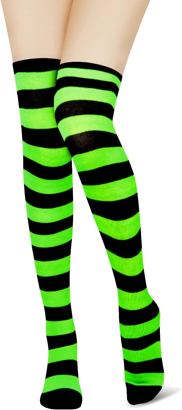 Benefeet Sox Womens Girls Striped Thigh High Socks Over Knee High Socks Leg Arm Warmer Fingerless Gloves Set Tube Costume - Image 4