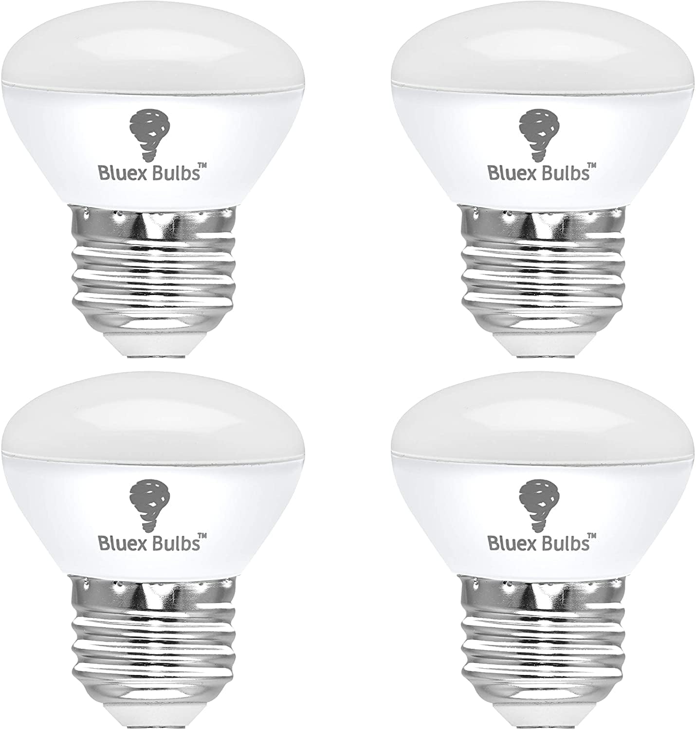 4 Pack R14 LED Bulb 4W E26 Base Mini Reflector Floodlight Light Bulb Dimmable 5000K Daylight - 40W Equivalent - Mini Light Bulbs, Short Light Bulbs, Curio Cabinet Light Bulb, R14 Bulb Flood Light
