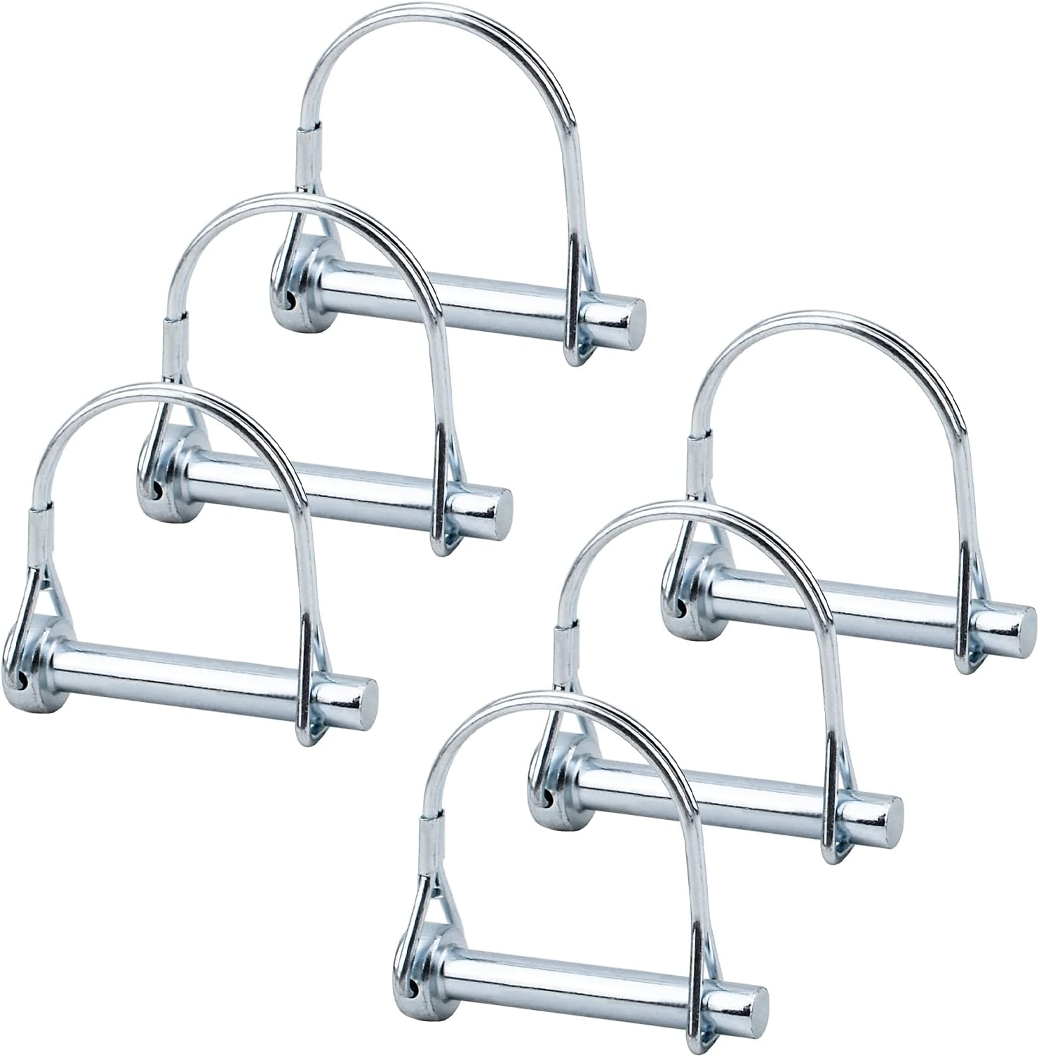 INCREWAY Wire Lock Pin, 6PCS 8mm×50mm Carbon Steel Shaft Locking Pin Square Loop Wire Lock Pin for Track Farm Lawn