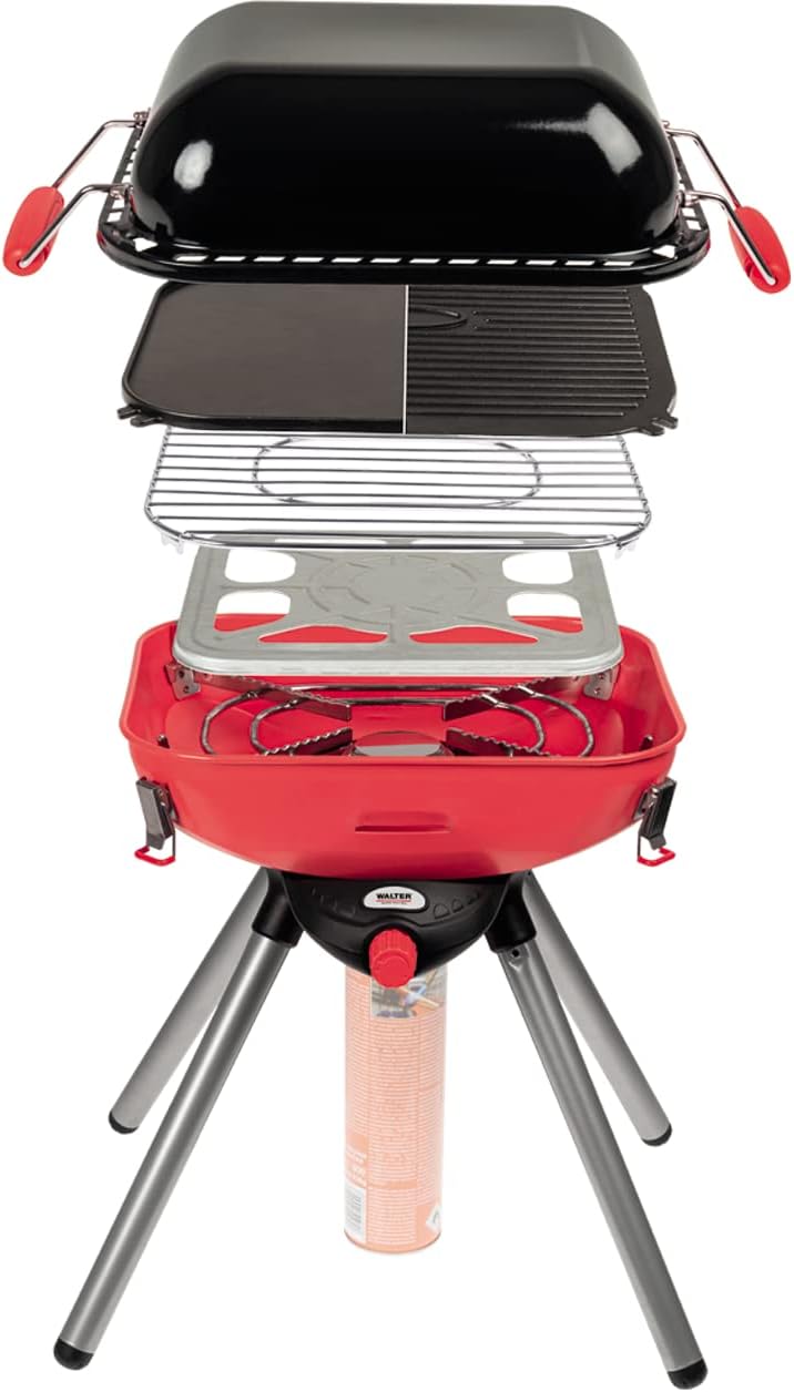 WALTER Camping und PartyGasgrill, Grill für Camping, Festivals oder