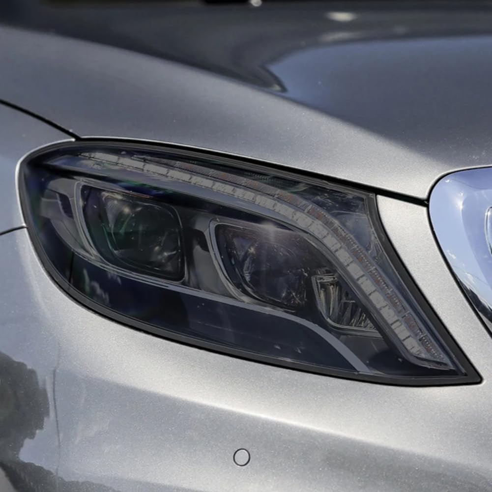 SamLng Car Front Light Film for Benz S Class W222 C217 A217 S63 S65 for Amg S500 Car Headlight Protective Film Taillight Transparent Black TPU Sticker