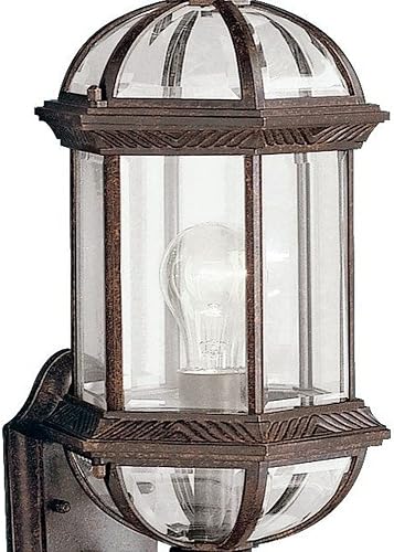 Miniatura 2 de Kichler Barrie - Lámpara de pared para exteriores de 22 pulgadas en negro, aplique de pared exterior de 1 luz con vidrio biselado transparente, (22