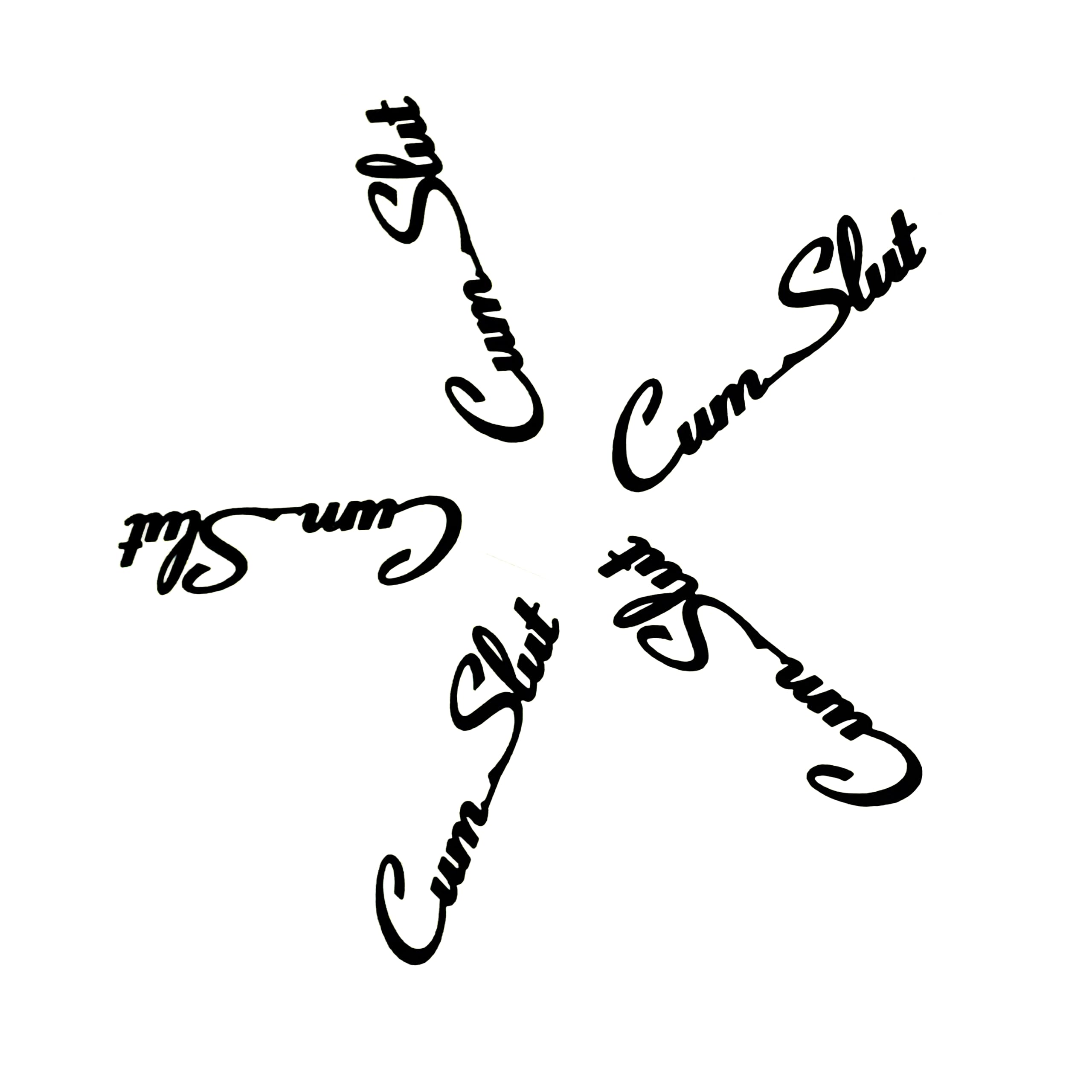 CumSlut Temporary Tattoo – 5 Piece Pack featuring black lettering