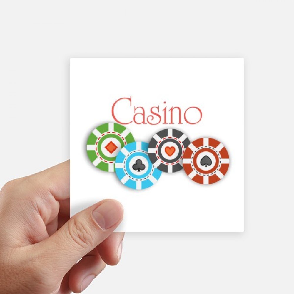 Autocollant carré motif casino pour valise et PC portable - Lot de 8 stickers DIYthinker 10cm