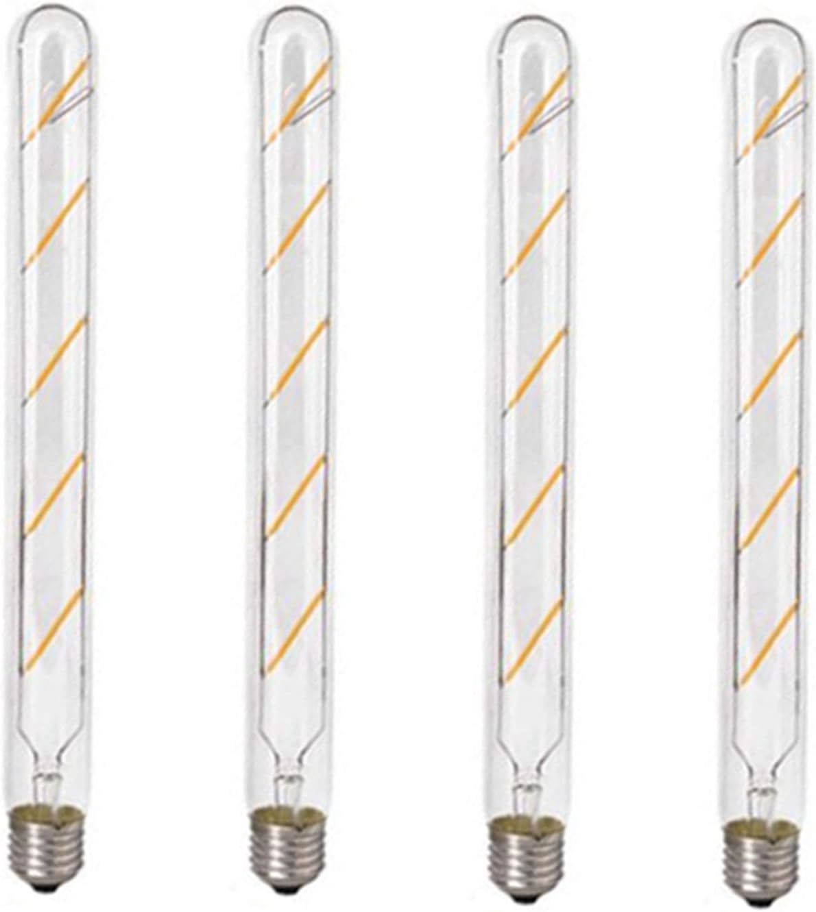 T300 Led Long Bulbs 5W LED Tube Bulbs Tubular Light,E26 Medium Base,Clear Glass,Warm White 2300K,5W(50W Equivalent),4 Pack