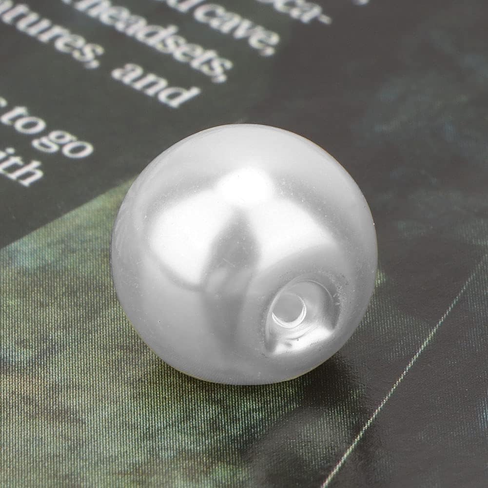 100 Stück Weiße Perlenknöpfe Halbrund - 10mm, 11,5mm, 15mm, Aus Kunststoff Mit Perlmutt-Optik Für DIY & Nähen