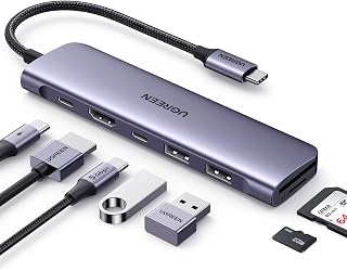UGREEN Revodok 1071 7-in-1 USB C Hub: 4K HDMI, 100W PD Charging, 5Gbps USB Ports, SD/TF Reader for MacBook, iPad Pro, XPS, ThinkPad