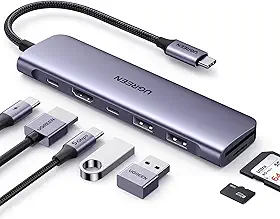 UGREEN Hub USB C Revodok 1071 para laptop 7 em 1 Dock 4K HDMI, carregamento PD de 100 W, portas de dados USB-C e 2 USB-A de 5 Gbps, leitor de cartão SD/TF para MacBook Pro/Air, iPad Pro, XPS, Thinkpad