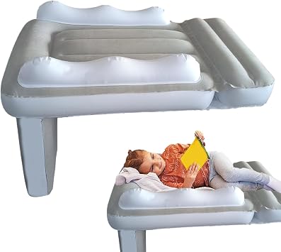 Inflatable Kids Airplane Bed, Travel Plane Toddler Bed, Car Seat Extender, Fits Most Airplane Seats