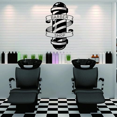 Miniatura 5 de Adhesivo decorativo de pared extraíble para decoración de pared de barbería de arte para decoración de ventana, póster (15.7 x 27.2 in, JWH105)