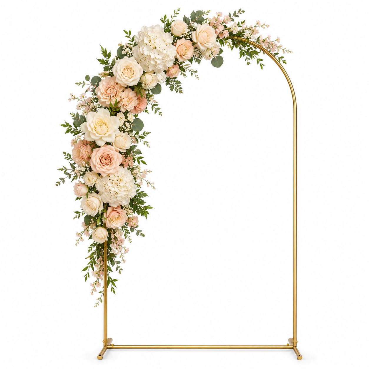 7.2Ft Wedding Arch Backdrop Stand, Gold Metal Arch Backdrop Stand, Balloon Arch Stand for Ceremony Wedding Birthday Party Bridal Baby Shower Garden Floral Arched