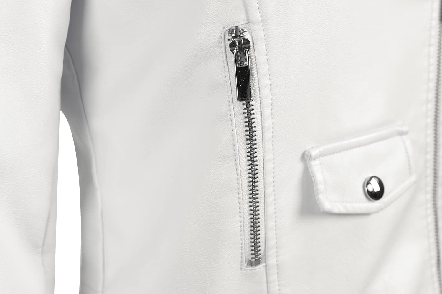 Tanming Women's Faux Leather Moto Biker Short Coat Jacket - Image 5