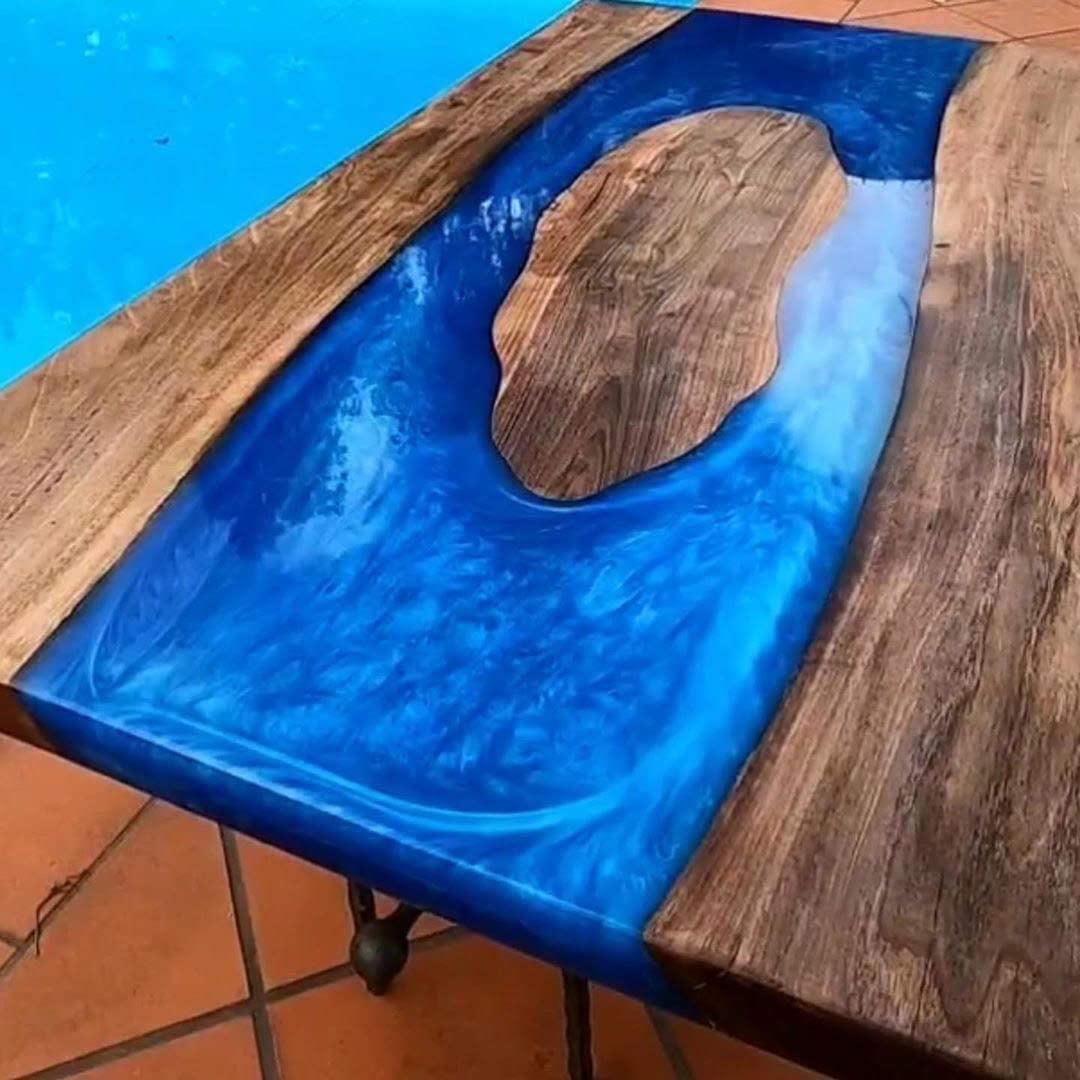 Resin Pro ® RESINA EPOSSIDICA EPOXYTABLE FIVE 9 KG: Ideale per tavoli in resina e colate fino a 5cm di spessore - Atossica - Guanti in Omaggio – Assistenza Tecnica in italiano - 100% Made in Italy