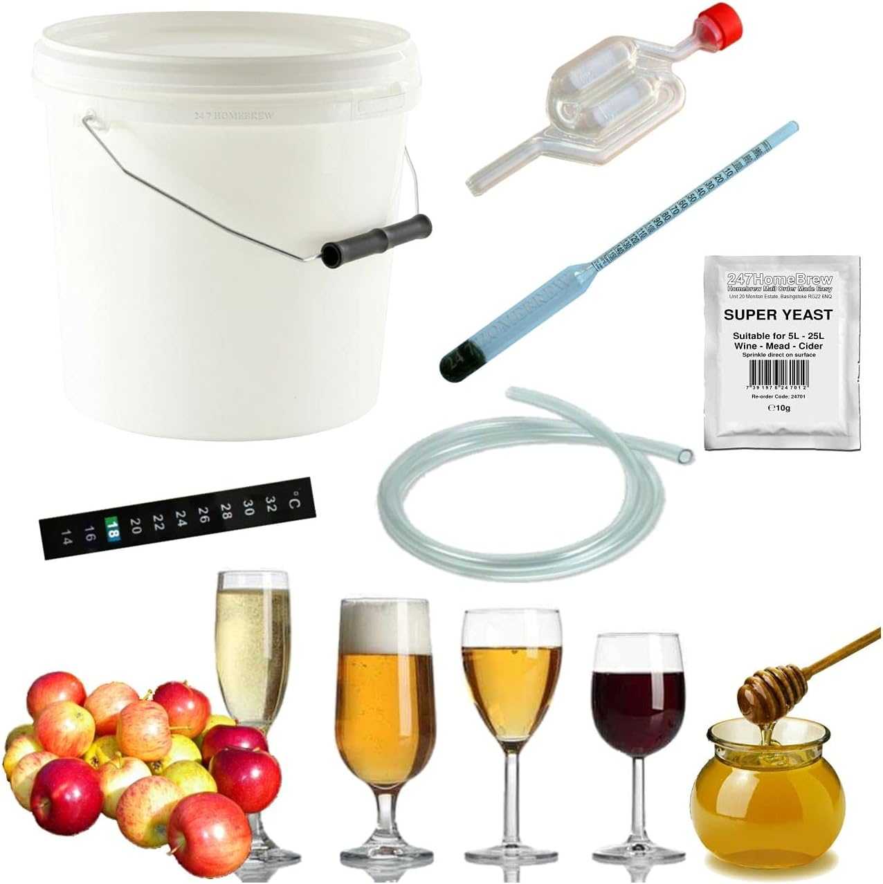 Homebrew Starter Kit Wine Cider Beer Mead 5L 1 Gallon