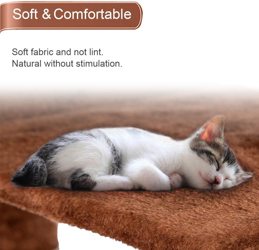 Cat Tree Tower Plush Indoor Multi-Level Cat Condo with Hammock and Scratching Post,55"