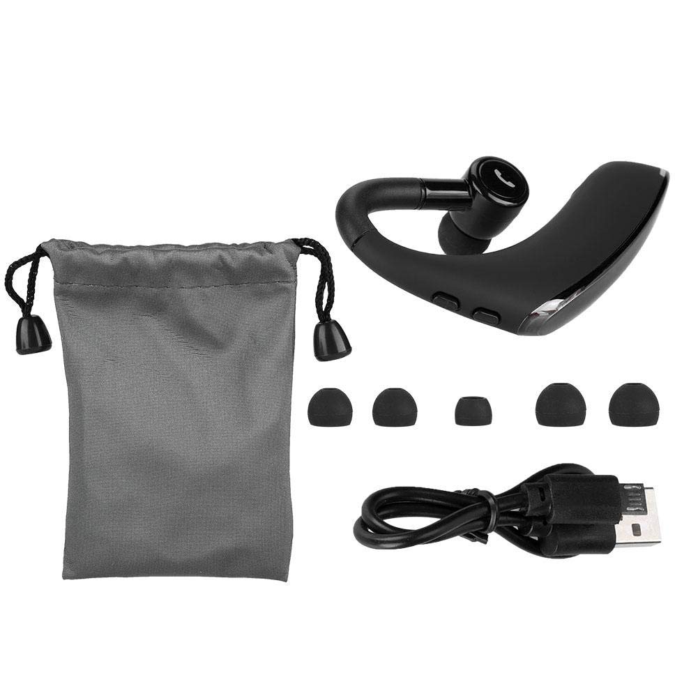 Denash Auricolare Stereo Bluetooth 5.0 Singolo, Cuffia Auricolare Wireless Professionale con Microfono, Auricolare F900 Chiamata a Mani libere