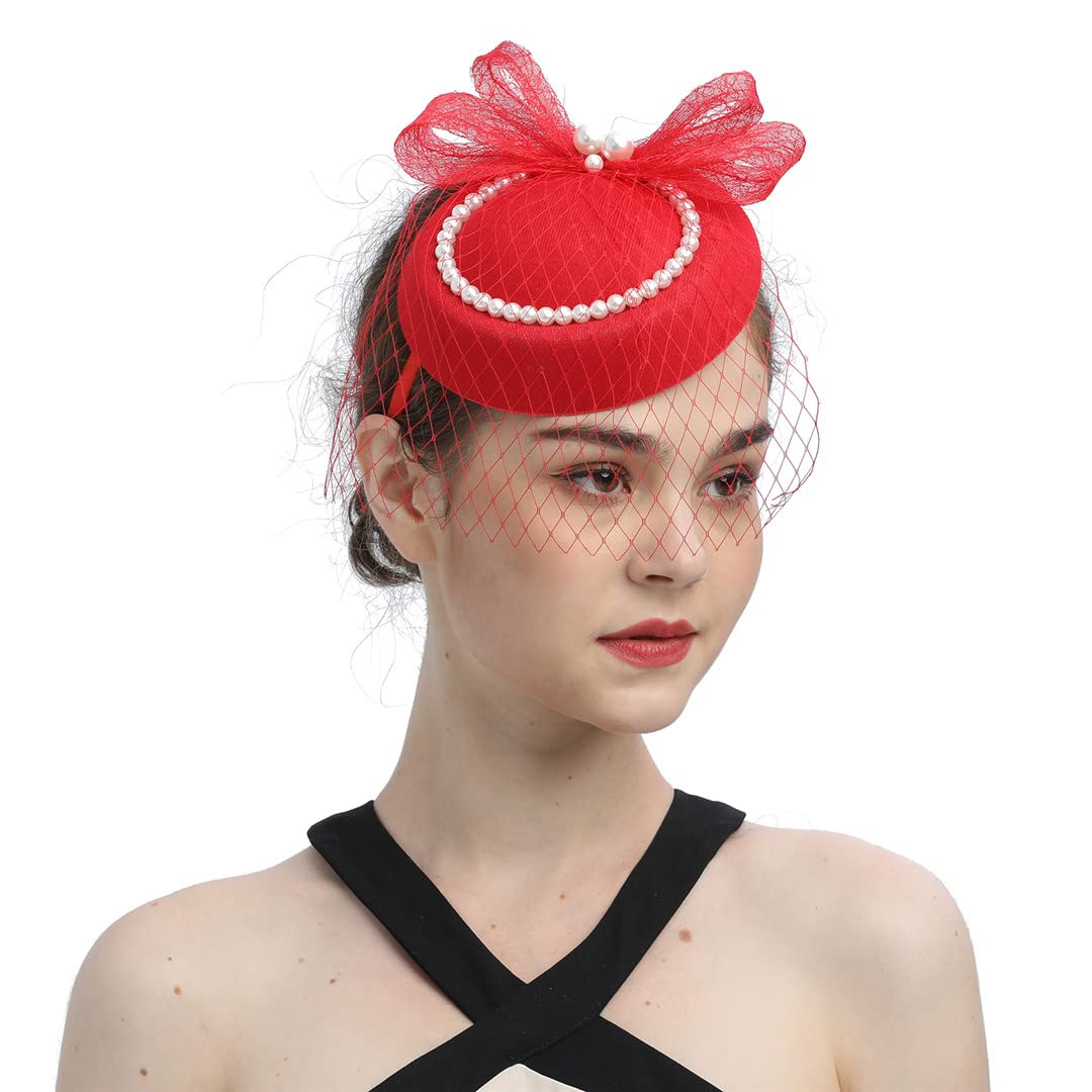 Cappello da sposa Fascinator da donna con velo da donna
