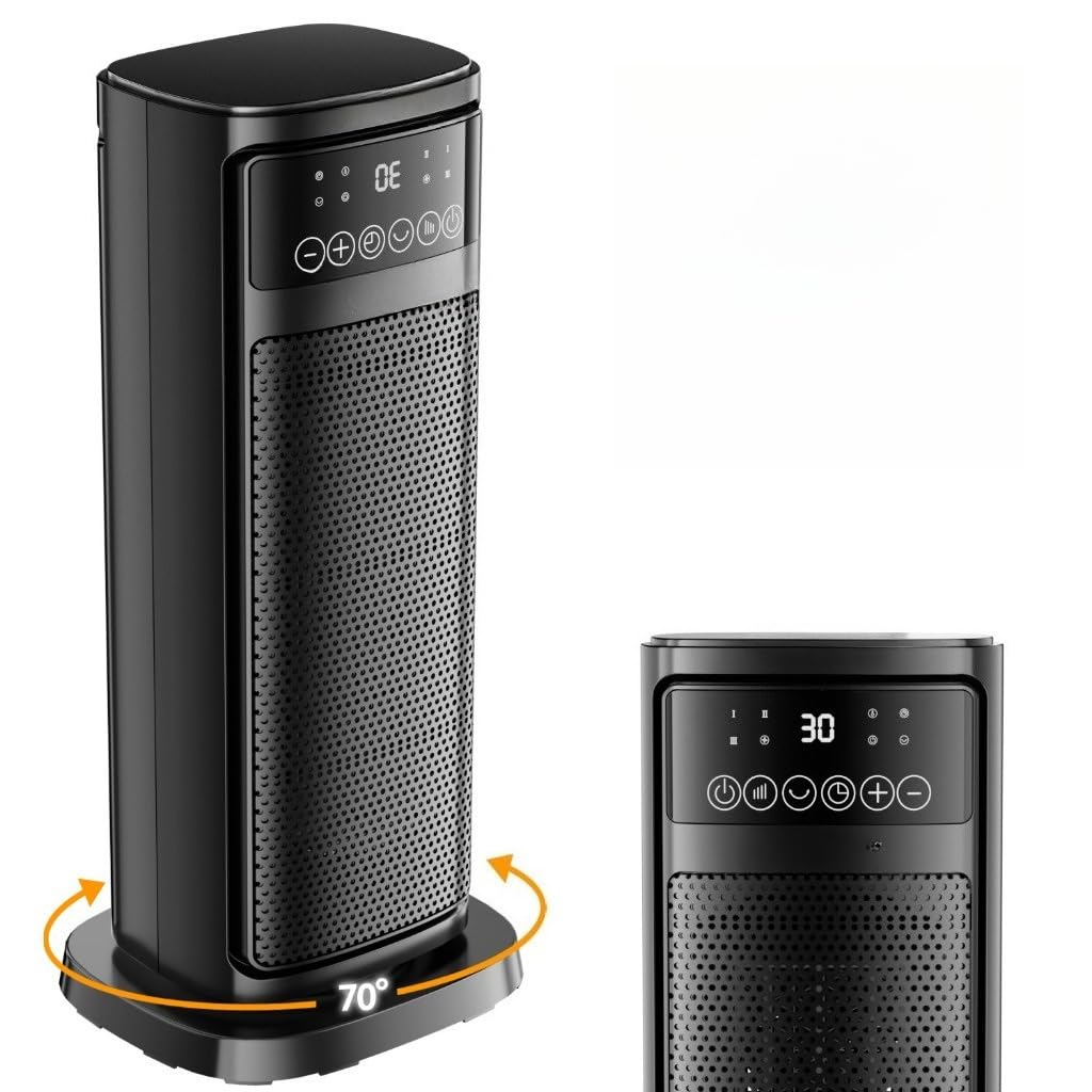Aquecedor de Ar PTC 1800W Portátil Elétrico Termoventilador Ambiente com Controle Remoto,