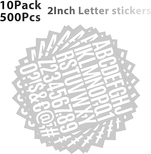 Miniatura 3 de 10 hojas de calcomanías de letras grandes, 500 calcomanías del alfabeto de 2 pulgadas, calcomanías de vinilo autoadhesivas para proyectos escolares,