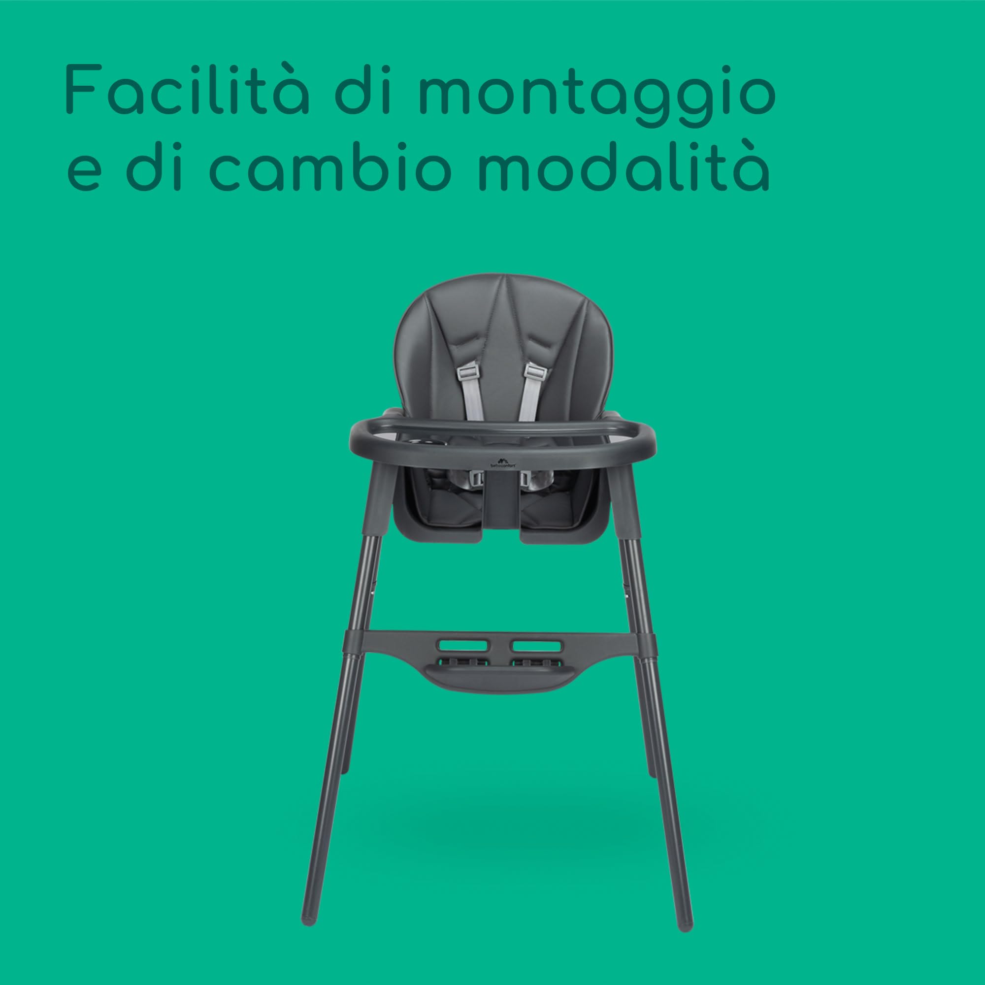 Bebeconfort Meely Plus Seggiolone Pappa 2 in 1, 6 mesi-3 anni, Seggiolone Evolutivo convertibile in Seggiolina per Bambini, Reclinabile 2 Posizioni, Leggero (4 kg), Cuscini imbottiti, Tinted Graphite