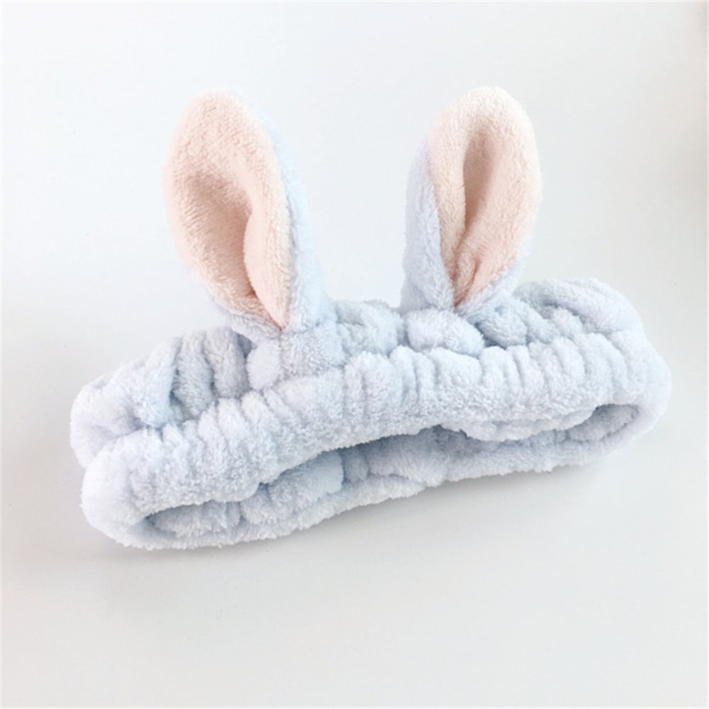 LOVEF 5Pcs Bunny Ear Cosmetic Headband Fashion Cute Fluffy Elastic Makeup Headband Hairband for Shower, Face Washing, Facial Mask, Spa, Cosplay, Party - Image 8