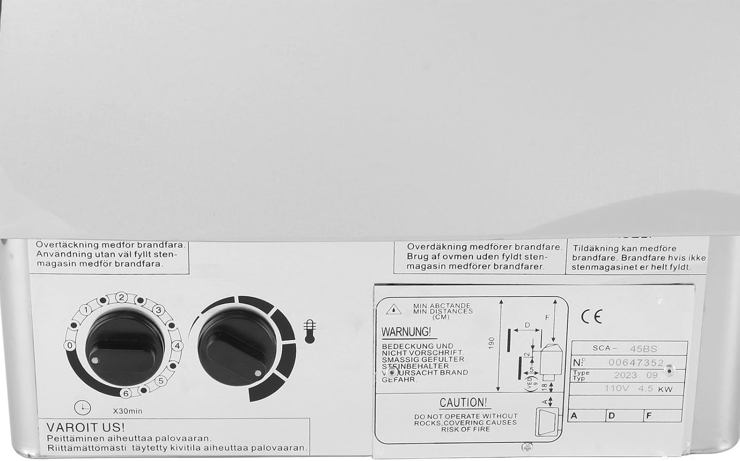 4.5KW Sauna Stove Stainless Steel Sauna Stove Internal Control Temperature Adjustable Sauna Heater 110V