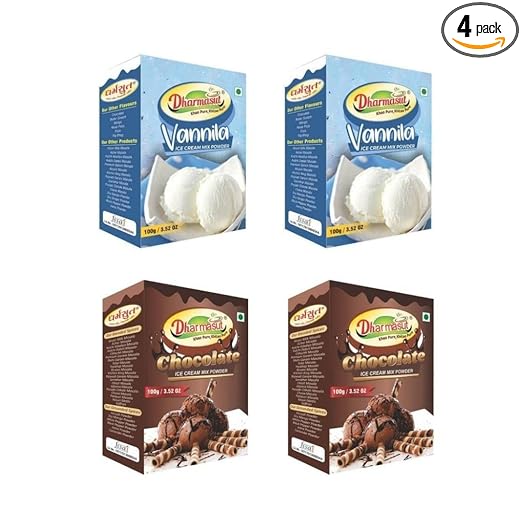 2 Vanilla + 2 Chocolate Instant Ice Cream Mix Powder | Combo of 4